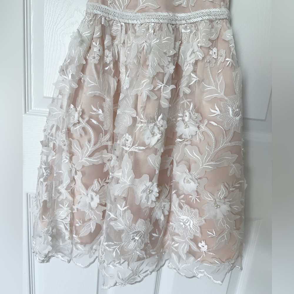Rare Editions Gold and Pink Ruffled Tiered Dress - Picture 10 of 11